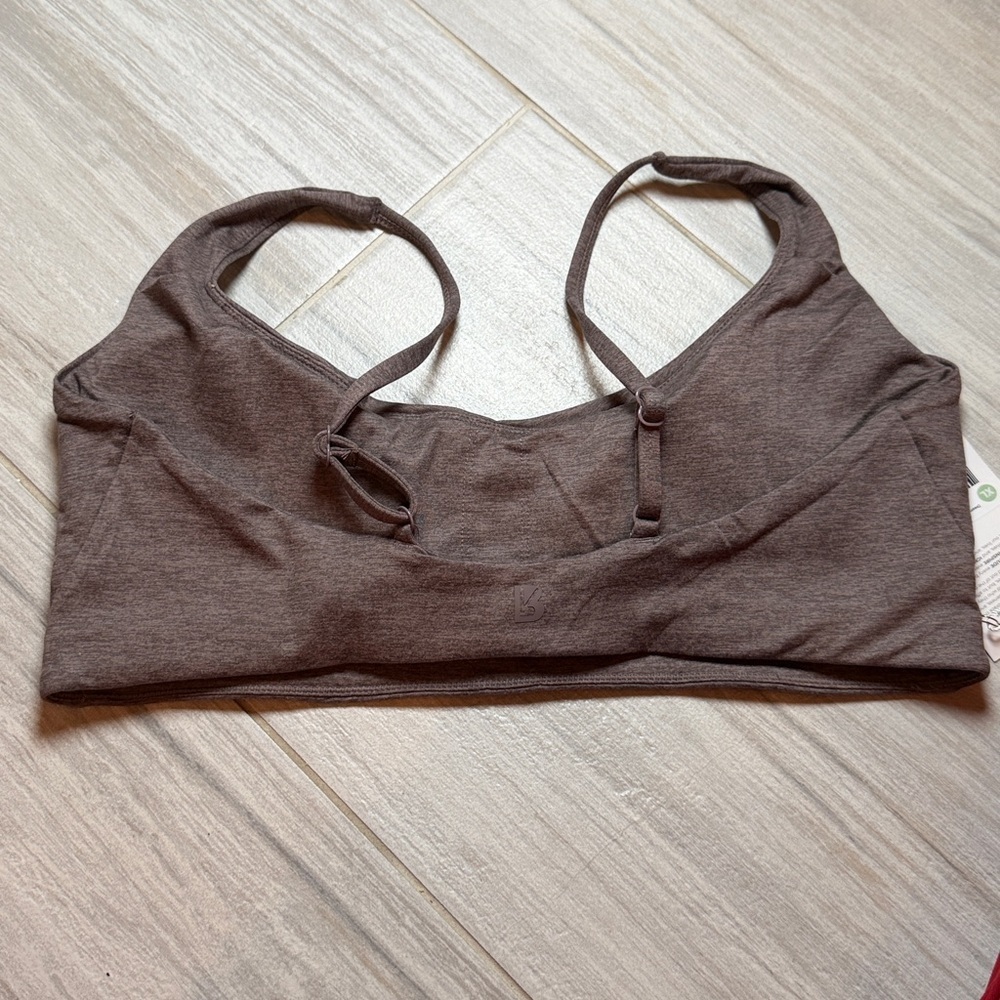 Buffbunny Collection Dream Heathered Sports Bra Mocha Berry L adjustable straps - Picture 10 of 11